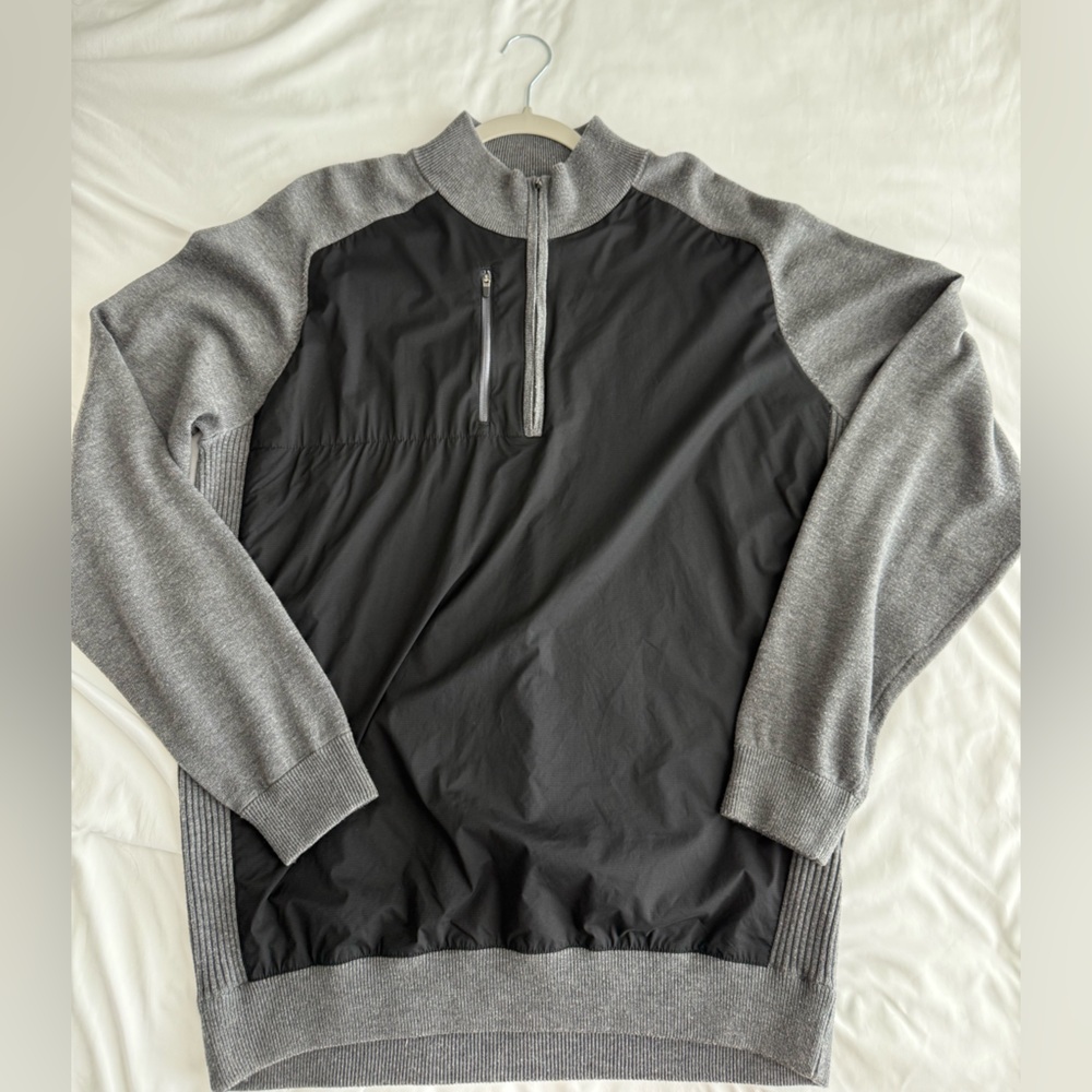 Men’s FootJoy Greyand Black Long Sleeve Pullover